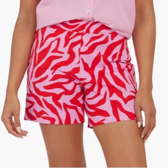 SPANX Pants - Spanx On The Go size XL True Red pink zebra printed pull on women’s shorts